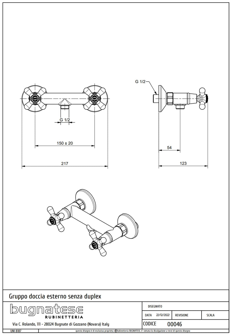 Technical Drawing for Bugnatese, Old' 800, Zuhanycsaptelep test – Fürdő – 046