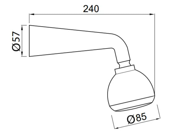 Technical Drawing for Bugnatese, Xara, 3 állású fejzuhany kifolyószárral – Fürdő – 19115
