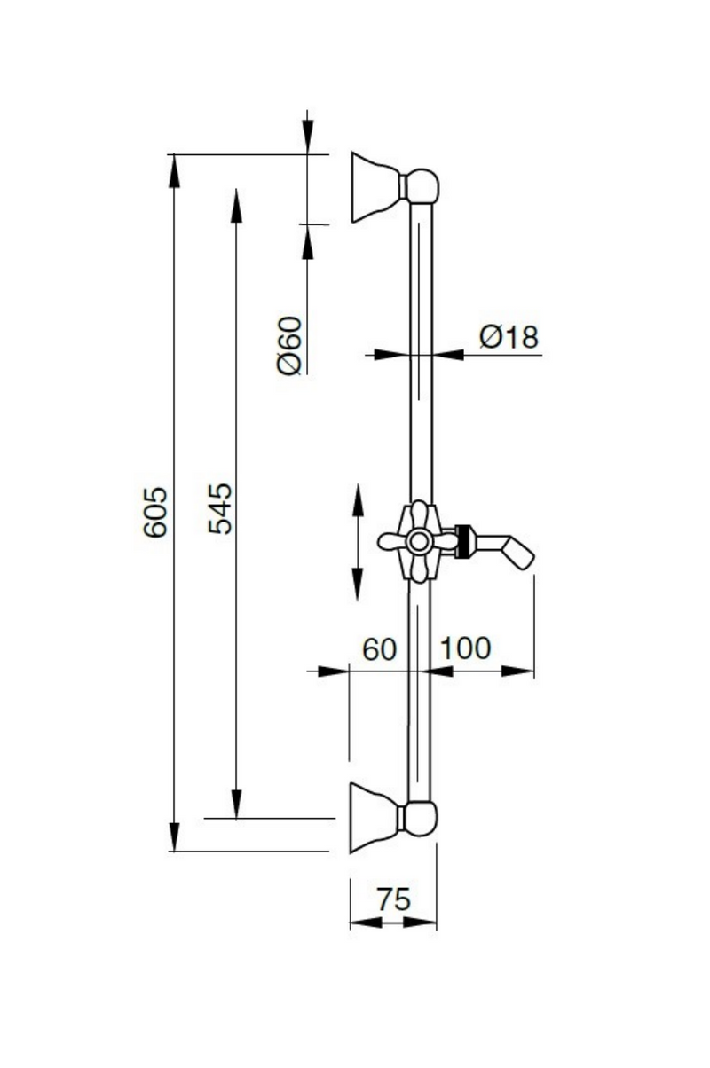 Technical Drawing for Bugnatese,Klasszikus, Klasszikus zuhanyrúd szettel - Fürdő – 19257