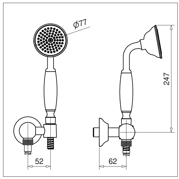Technical Drawing for Bugnatese, Arcadia, Zuhanyszett fali csatlakozással, zuhanyfejjel – Fürdő – 19720