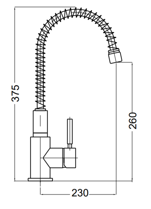 Technical Drawing for Bugnatese, Kobuk ,Modern, Álló konyhai csaptelep – Konyha – 2285CR