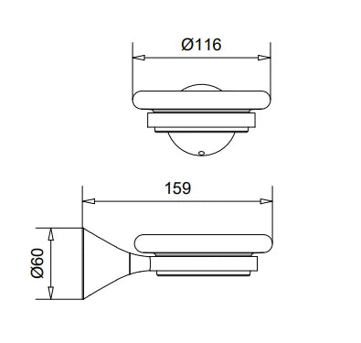 Technical Drawing for Bugnatese, Orion , Szappantartó fehér kerámiával – Fürdő – 33800