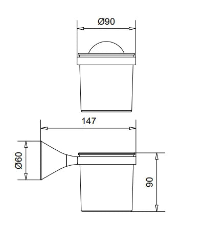 Technical Drawing for Bugnatese, Orion , Fali pohártartó fehér kerámiával – Fürdő – 33802