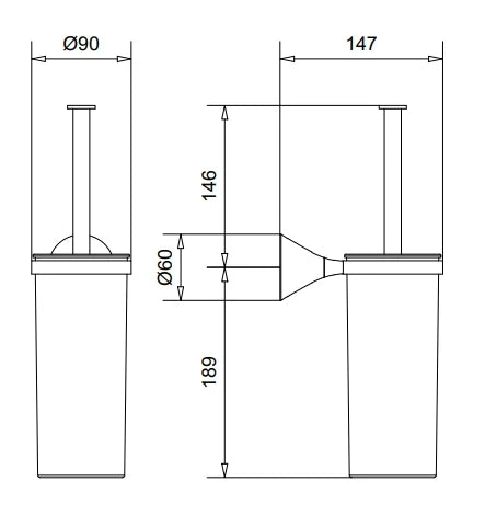 Technical Drawing for Bugnatese, Orion , Fali wc-kefetartó fehér kerámiatartóval – Fürdő – 33825