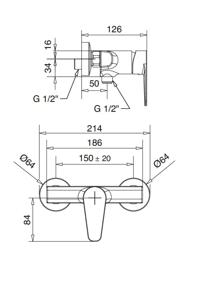 Technical Drawing for Bugnatese, Century, Zuhanycsaptelep test – Fürdő – 3638