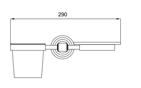 Technical Drawing for Bugnatese, Olympia ,Klasszikus Álló szappan-és pohártartó fehér kerámiával - Fürdő - 36801