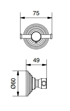 Technical Drawing for Bugnatese, Olympia ,Klasszikus Fali dupla fogas- Fürdő - 36816