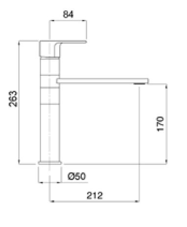 Technical Drawing for Bugnatese, Century, Álló konyhai csaptelep leeresztővel – Konyha – 3682CR