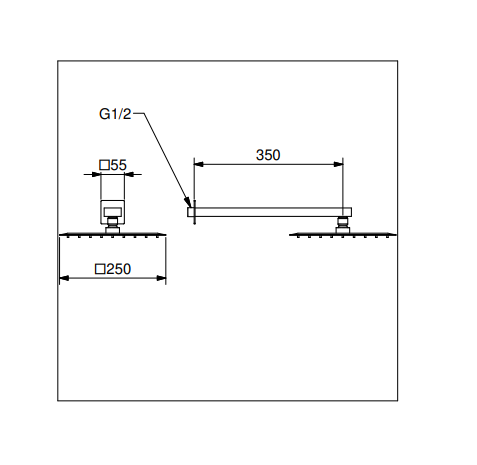 Technical Drawing for Bgnatese, Szögletes zuhanykar , szögletes zuhanyfejjel - Fürdő - 39137