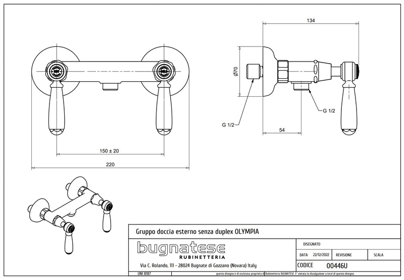 Technical Drawing for Bugnatese, Revival, Zuhanycsaptelep test – Fürdő – 446U