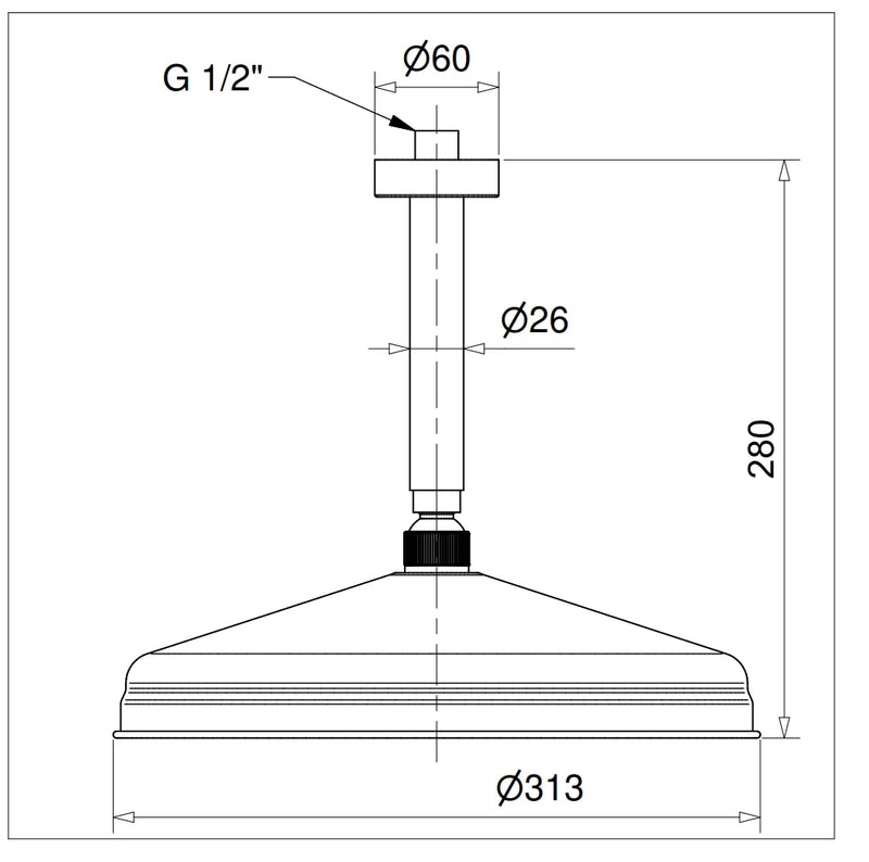 Technical Drawing for Bugnatese, Lady , Mennyezeti zuhanykar fejzuhannyal – Fürdő – 49416