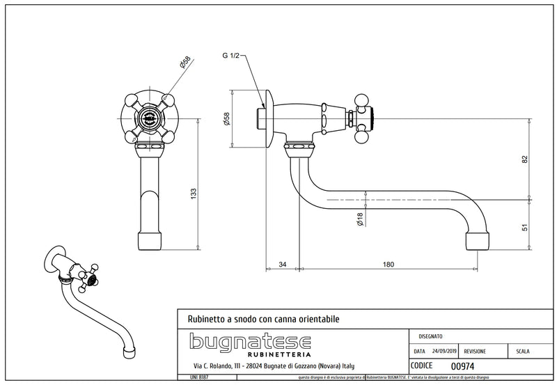 Technical Drawing for Bugnatese, Lady,  Fali mosdócsaptelep – Fürdő – 974
