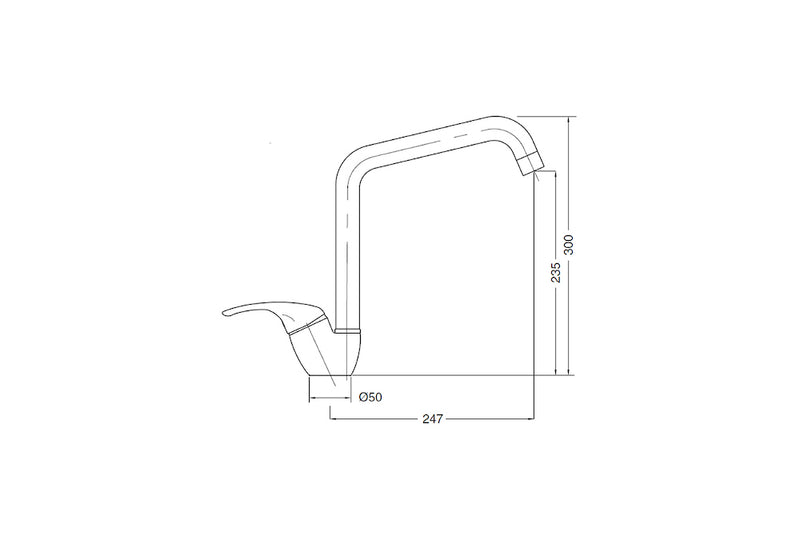 Technical Drawing for Bugnatese, Professzionális, Álló konyhai csaptelep – Konyha – 6599ACR