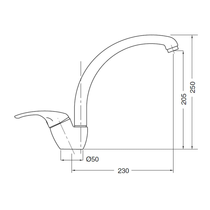 Technical Drawing for Bugnatese, Professzionális, Álló konyhai csaptelep – Konyha – 6599FCR