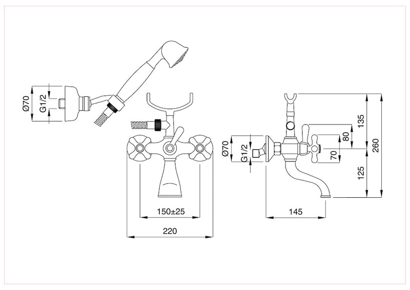 Technical Drawing for Bugnatese, Fali kádcsaptelep – Fürdő – 002