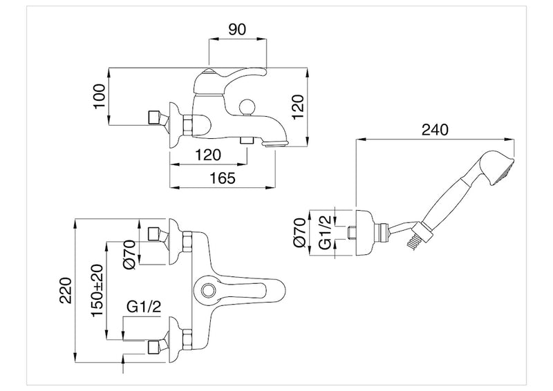 Technical Drawing for Bugnatese, Fali kádcsaptelep – Fürdő – 1902K