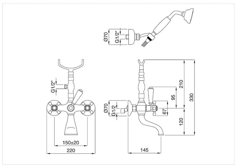 Technical Drawing for Bugnatese, Fali kádcsaptelep – Fürdő – 402
