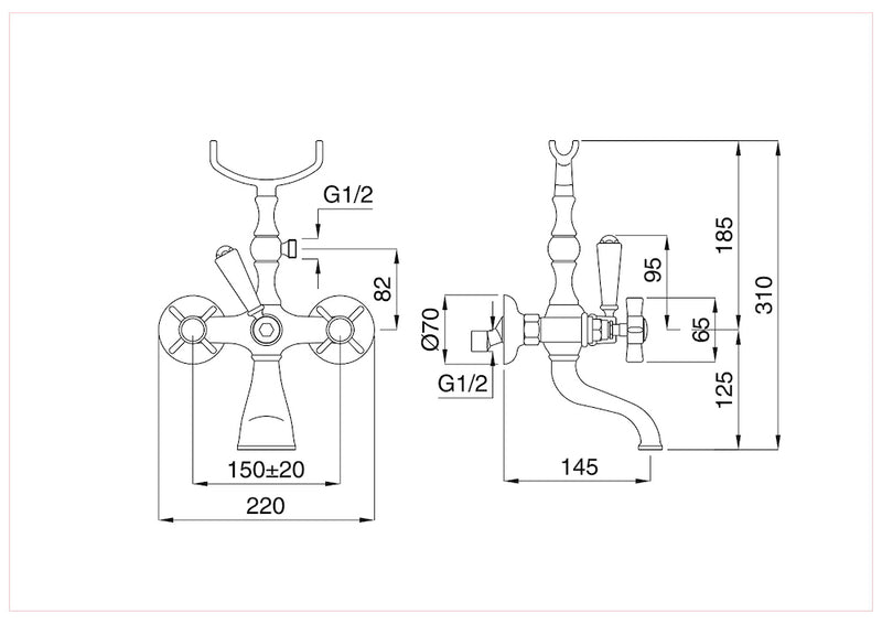 Technical Drawing for Bugnatese, Fali kádcsaptelep – Fürdő – 800