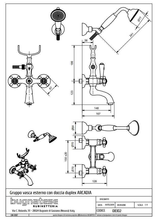 Technical Drawing for Bugnatese, Fali kádcsaptelep – Fürdő – 8302