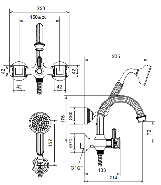 Technical Drawing for Bugnatese, Fali kádcsaptelep – Fürdő – 8402
