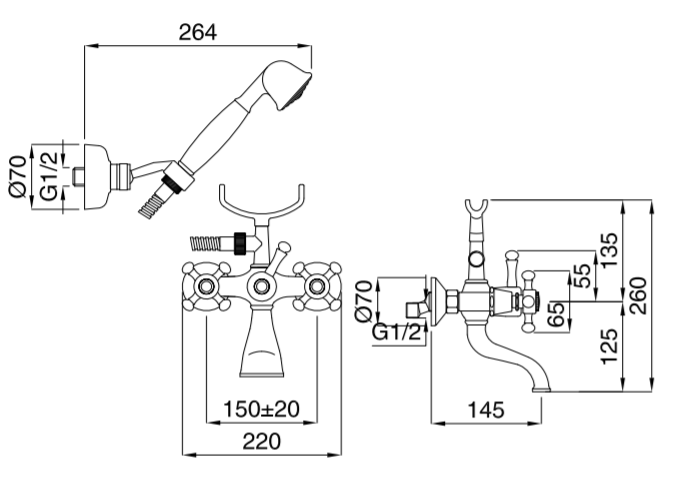 Technical Drawing for Bugnatese, Fali kádcsaptelep – Fürdő – 902